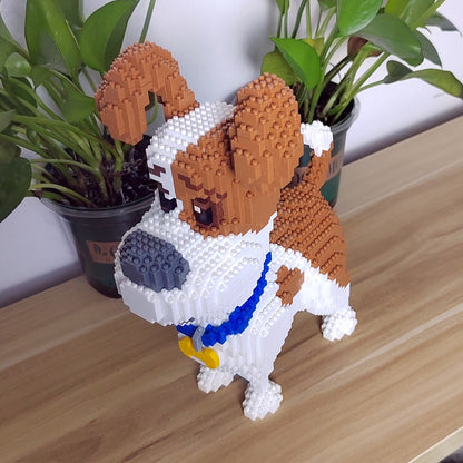 KNEW BUILT Modelo de Cachorro Dachshund Micro Mini Blocos de Construção Conjunto Brinquedos Educacionais Recreativos Presente para Amantes de Pets Peças de Decoração