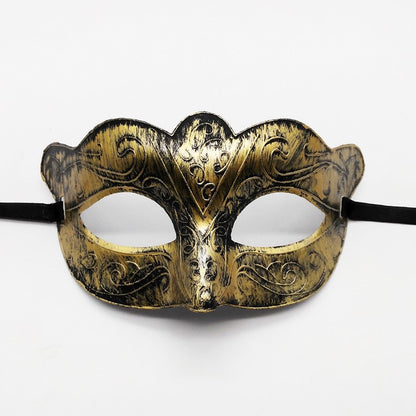 1pc Amazing Mask Antique Gold and Silver Jazz Flat Head Mask Ball Party Gathering Men and Women Cosplay Half Mask Decoration