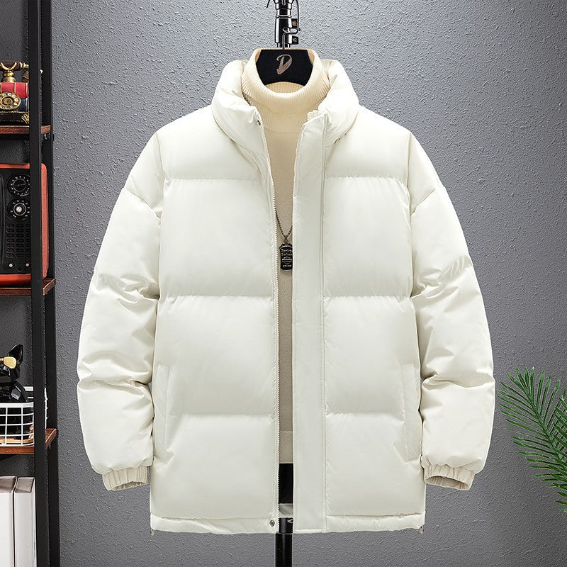 Jaqueta de Pesca Masculina Inverno Marca na Moda Gola Alta Jaqueta Acolchoada Solta Adolescentes Quente À Prova de Frio Casaco Tamanho Grande