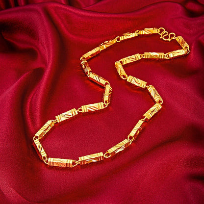Colar Masculino Banhado a Ouro Estilo Hip Hop Cor Hexagonal 6mm-8mm Joia da Moda Festa Presente de Aniversário
