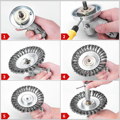 Lawn Mower Weeding Disc 8 Inch Wire Weeding Wheel Garden Tool Lawn Mower Accessories Twisted Wire Disc Type Wire Wheel