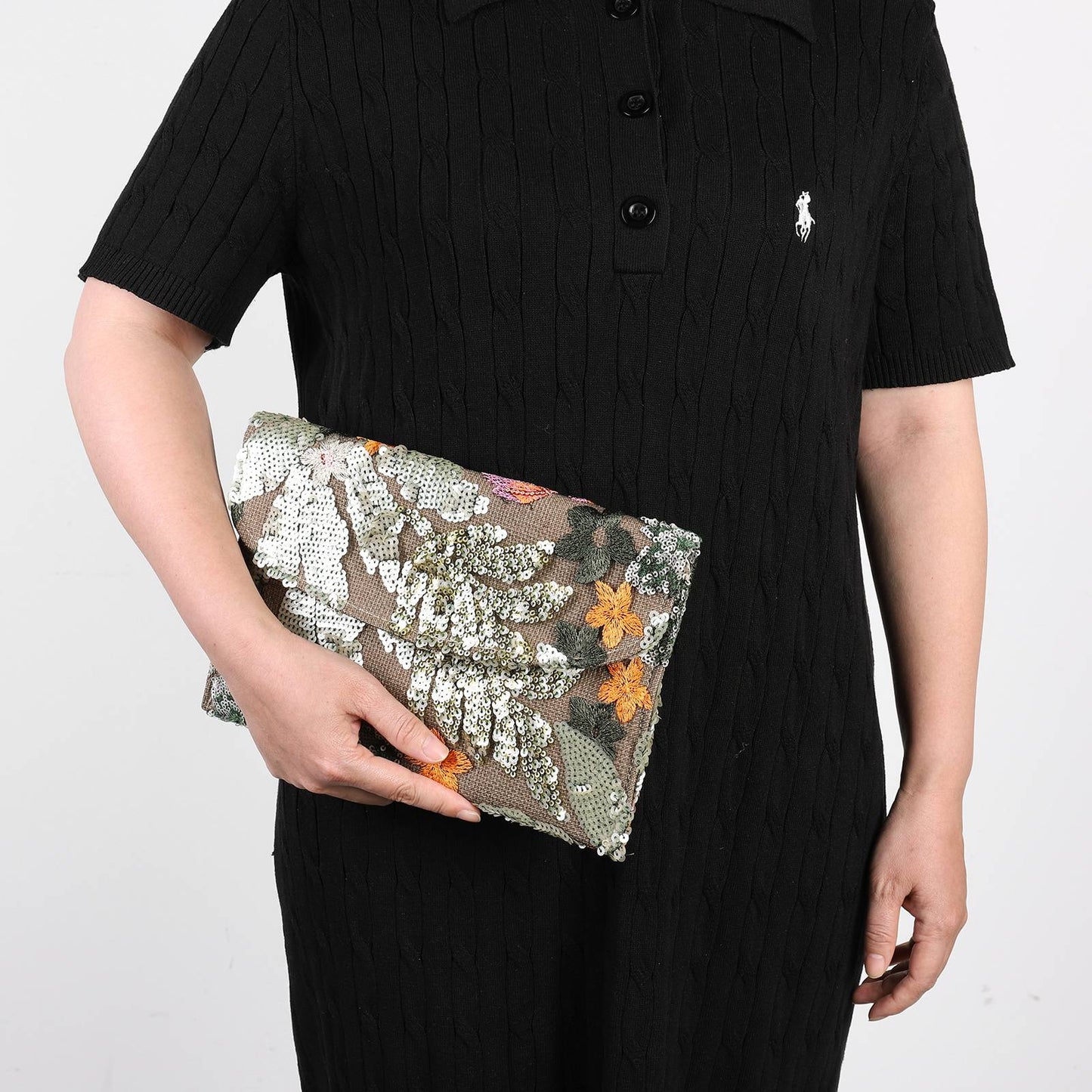 Straw Bag Evening Clutch Sequin Envelope Package Embroidered Handbag for Wedding Vacation Travel