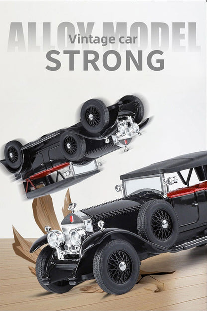 Simulação 1:24 Phantom Vintage Car Liga Modelo de Carro Coleção Enfeites Luz de Som Puxar para Trás Menino Presente Miniatura de Luz de Som
