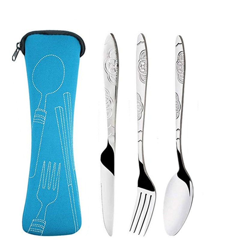 Bolsa Lavável para Talheres de Aço Inoxidável com Zíper, Estojo de Talheres Portátil, Bolsa para Jantar, Ferramenta Doméstica, Colher de Viagem e Acampamento