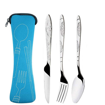 Bolsa Lavável para Talheres de Aço Inoxidável com Zíper, Estojo de Talheres Portátil, Bolsa para Jantar, Ferramenta Doméstica, Colher de Viagem e Acampamento