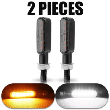 BLALION Mini Motorcycle LED Turn Signal Lights Amber Flashing Light Blinker Turn Signal Lamp 12V Moto Indicator Lamp Accessories