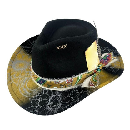 A52E Practical Cowgirls Hat Braided Trim Detail Breathable For Music Festivals