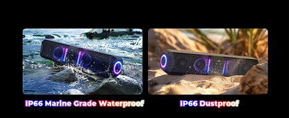 KEMiMOTO Midnight 80 Sound Bar IP66 Waterproof with RGB APP Remote Control Soundbar For Golf Cart UTV ATV fits 1"-2" Roll Bars