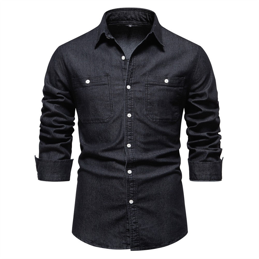 Spring Autumn New Men's Denim Shirts Fashion Casual Long Sleeve High Quality Cotton Shirt Jackets Vintage Slim Male Jean Shirts