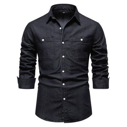Spring Autumn New Men's Denim Shirts Fashion Casual Long Sleeve High Quality Cotton Shirt Jackets Vintage Slim Male Jean Shirts