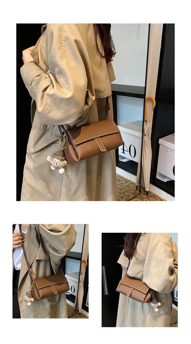 New Retro Pillow Bag Simple Solid Color Versatile Personality Single Shoulder Crossbody Bag Fashionable Niche Women's Bag