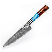 Conjunto de facas de cozinha de chef, santoku, nakiri e utilitária, com lâmina de aço Damasco de Cobre de 37 camadas e núcleo 10Cr15CoMoV, produto de venda quente