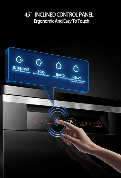 Stainless Steel Dishwasher, 8 Program Freestanding Dish Washing Machine, 598x600x845mm Premium Electric Kitchen Appliance