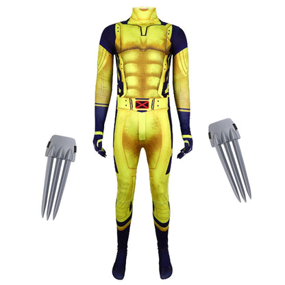 Deadpool vs Wolverine Boys Superhero Cosplay Spandex Suits with Accessories Swords Claws Children Birthday Gift Toy Role Play
