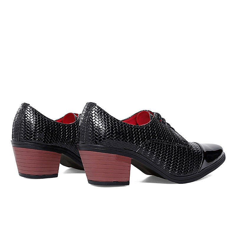 Men's Leather Shoes Banquet Dress Shoes Formal Occasions Men's Business Leather Shoes Office Red High Heels Pointed Shoes