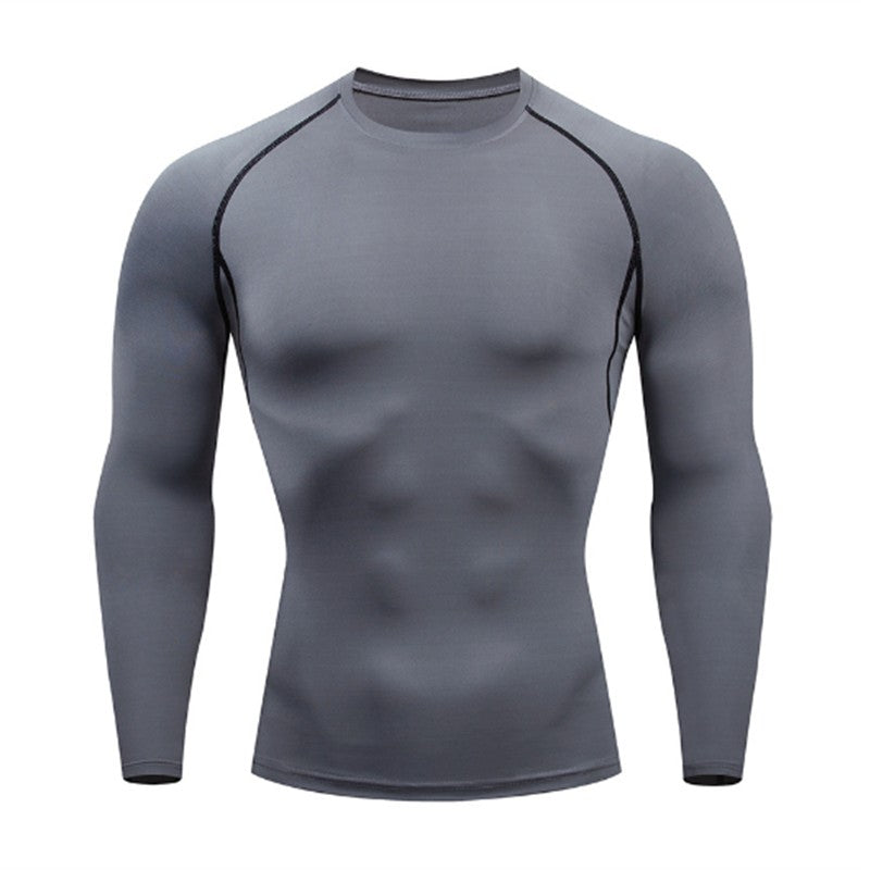 Men Compression Running T-shirt Fitness Tight Long Sleeve Sport Shirts Training Jogging Tops Gym Sportswear Dry Fit Rashgard