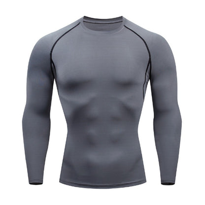 Men Compression Running T-shirt Fitness Tight Long Sleeve Sport Shirts Training Jogging Tops Gym Sportswear Dry Fit Rashgard