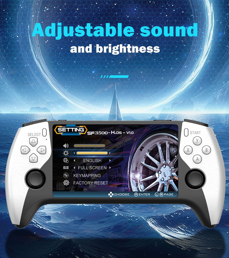 SF3500 Handheld Game Console, 5-Inch IPS Large Screen Portable Game Console, Built-in 20000+ Games, Supports FHD Output