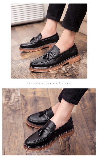 Classic Men's Dress Shoes High Quality Casual Business Leather Shoes For Men Loafers Formal Office Leather Tassel Social Shoes