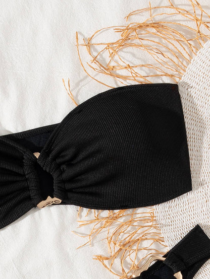 "2025 Sexy Bandeau Push-Up Bikini Set - Brazilian Thong Swimwear for Women";;VERDADEIRO;;"JY777-RE,L