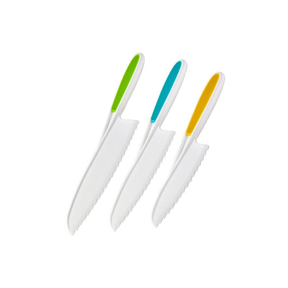 Novo Conjunto de Cortadores de Cozinha Infantil Faca Infantil Cortador de Criança Faca de Plástico para Bolo Frutas Crianças Ferramentas Descascadoras DIY Acessórios de Cozinha