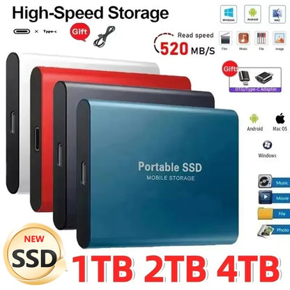 SSD Externo de Alta Velocidade 1TB Portátil SSD 16TB Disco Rígido Externo Armazenamento em Massa para Laptop Mac
