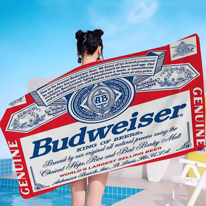 King Of Beer B-Budweiser Big Microfiber Beach Towels Quick Dry Towel Sand Beach Towels Pool Towel For Travel Swim Pool Yoga