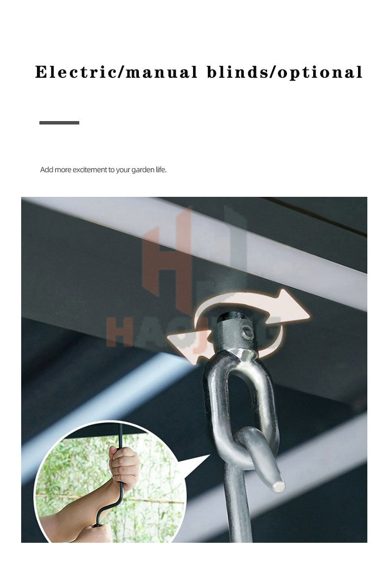 Outdoor Garden Gazebo Sun Room Waterproof Aluminum Pavillion 4x3 3x6 Electric Metal Louvred Pergola Bioclimatica roof Customized