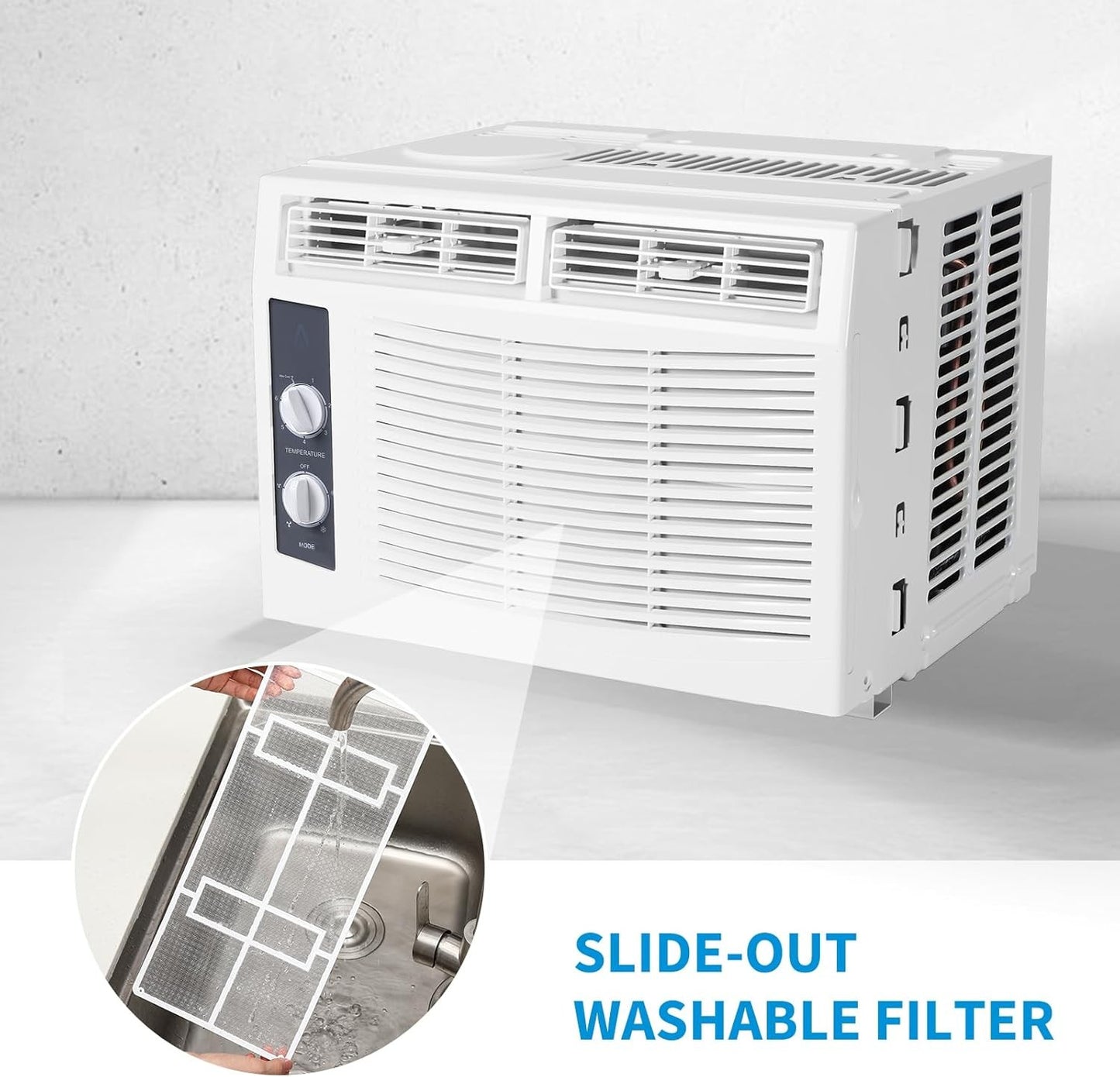 Ar-Condicionado de Janela 5000 BTUs com Controle Remoto - Refrigera Ambientes de 14m², Baixo Ruído e Economia de Energia para Quarto, Escritório, Dormitório