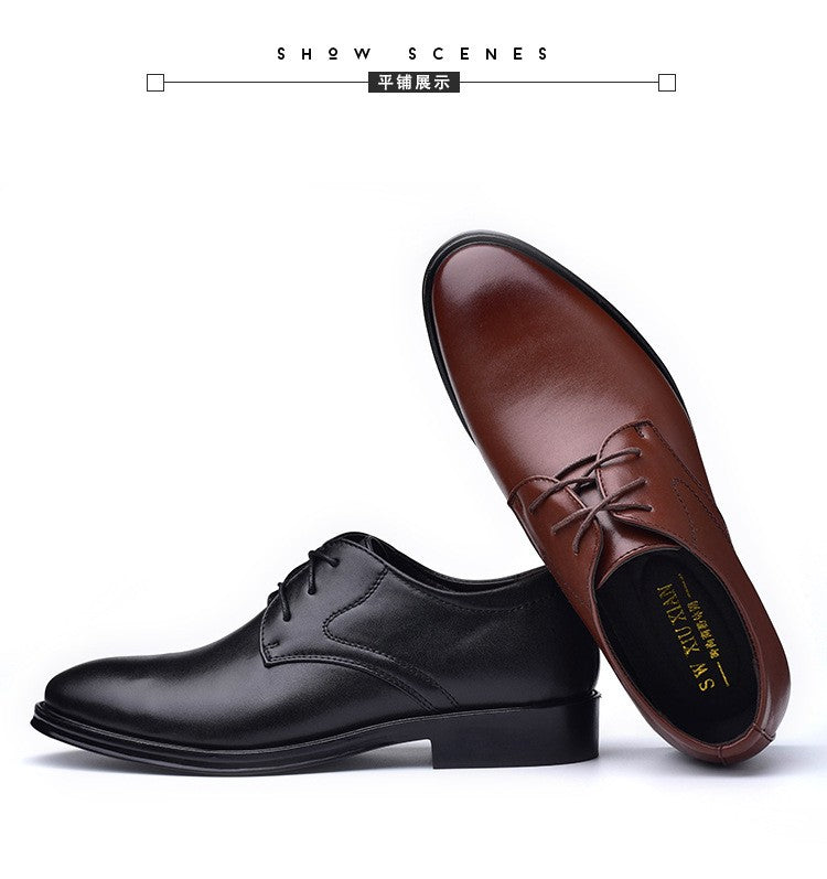 Men Leather Shoes Business Dress Shoes All-Match Casual Shoes Shock-Absorbing Footwear Wear-Resistant