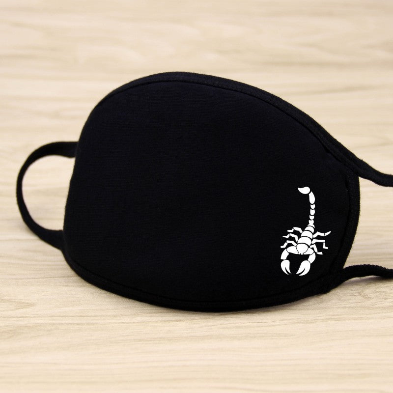 1PCS Black Mouth Mask Big Size Stop Air Pollution Home Cartoon Lovely Cotton Funny Teeth Masks Keep Warm Mouth Muffle Respirator