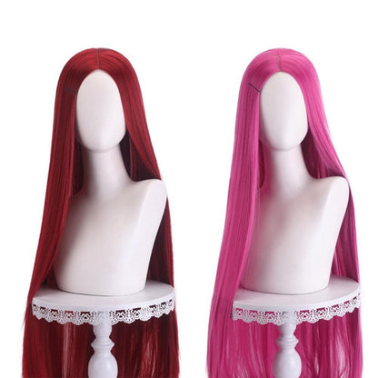 Peruca Longa Lisa 100cm Preto Uso Diário, Unissex com Repartição Central Lace Front para Halloween Cosplay Festa Temática de Anime