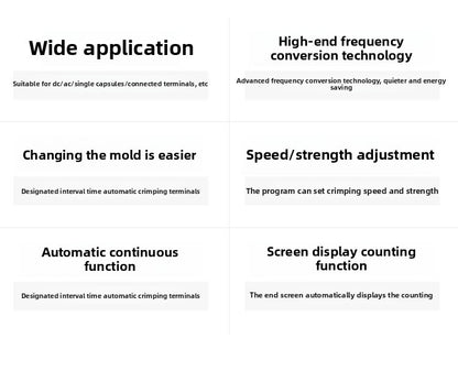 Zten 1.5T 2T Automatic Flat Cable Electric Crimper Tool Low Noise Wire Terminals Crimping Machine Multiple Connectors Support