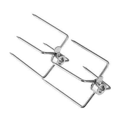 Rotating fix Fork Barbecue Skewer Oven Accessories Food Spit Grill Meat Grade Fork BBQ Forks Skewer Skewer Steel Tool Barbe U9S9