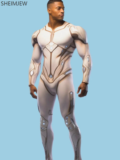 Halloween Smart Artificial Costume Men's Technology Tights Carnival Party Tights Stage Performance Jumpsuit Stretch Bodysuit