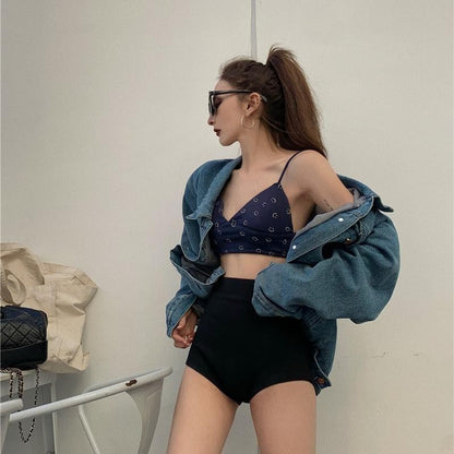 Black Shorts Women Skinny High Waist 5XL Solid Summer New Hot Girl Dancing Hipster K Pop Sexy Club Streetwear Hip Hop Casual Ins