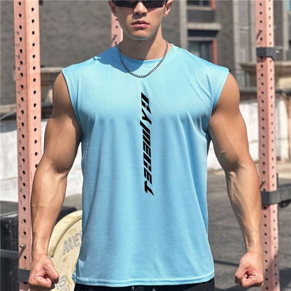 Mens Gym Tank top Man Fitness Sleeveless Shirt Male Mesh Breathable Fitness Sports Vest Undershirt Gyms Running Vest Men