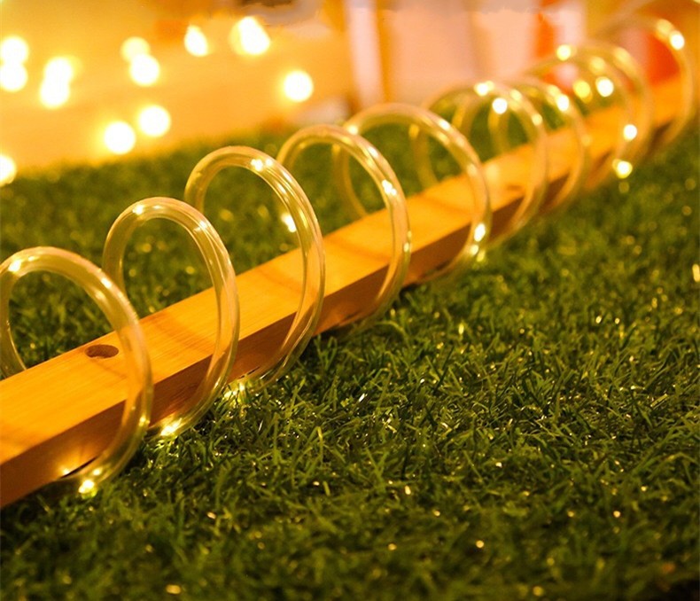 LED Solar Strip Rope Tube Fairy Light Solar Powered Garland String Light Christmas Decor for Outdoor Garden Lawn Tree Yard Fence