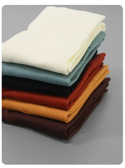 Women Ribbed Yoga Pants High Waisted Gym Leggings Sport ? Fitness Seamless Female Legging Control Running Training Tights