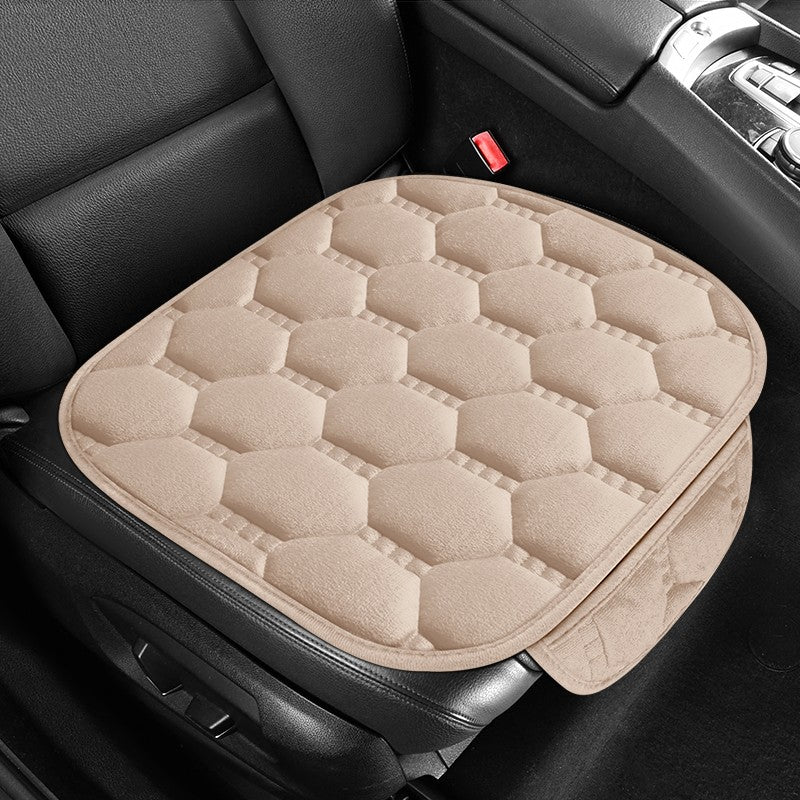 Car seat cushion three piece set, single seat, single piece, winter plush backrest, no binding, anti slip, cold resistant pad
