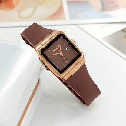 Manufacturer's in stock foreign trade new leisure sports scale calendar square silicone strap quartz women's watch watch watch