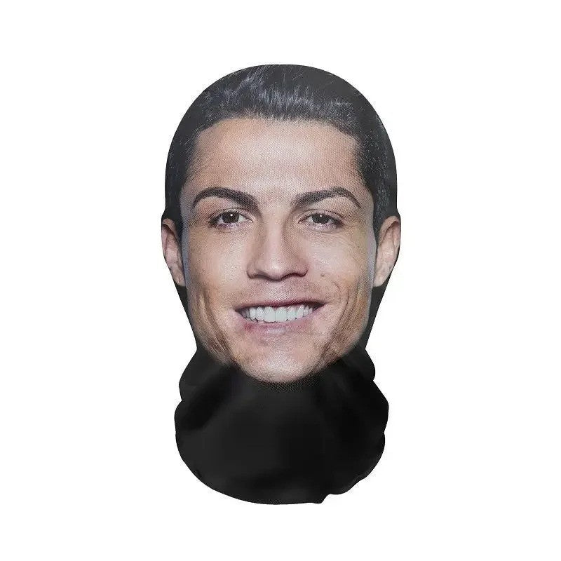 2Pcs 3D Printed Full Face Mask Realistic Celebrity Face Mask Props Costume for Party Supplies Cosplay Visual Men Women Headgear