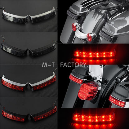 Luz de Seta de Motocicleta Luz de Freio Traseira Alforje Indicadores de Cauda para Harley Street Glide Road King CVO Limited FLHX 2014-2022
