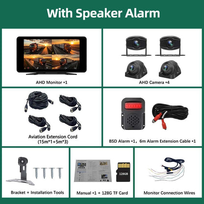 4 Channel 10.1 Inch Truck Bus Vehicle DVR MP5 With 4 PCS AHD 1080P Camera Surveillance Video Parking Recorder Monitor System Kit