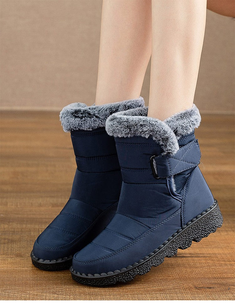 Women's Boots 2025 Trend Snow Boots With Fur Winter Shoes Woman Low Heels Footwear Winter Boots Women Combat Middle Botas Mujer