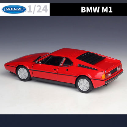 WELLY 1:24 BMW M1 Carro Esportivo de Liga Leve Modelo de Carro em Miniatura Coleção Estática de Metal Fundido Brinquedo Infantil de Aniversário Carros Presentes