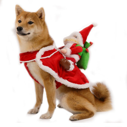 Fantasias de Natal para Cães Engraçadas de Férias, Papai Noel Montado, Roupa para Cães Pequenos e Grandes, Presente de Ano Novo para Cães