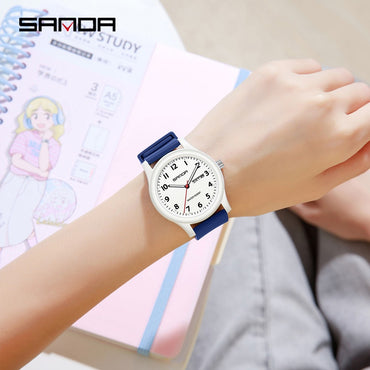 SANDA 3263 Fashion Casual Men Watch Silicone Strap Waterproof Luminous Clock Unisex Wristwatch Date Week Sport Man Watches