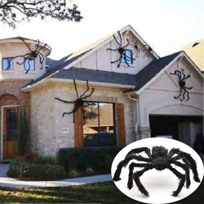 Halloween Aranha de Pelúcia Grande Decoração de Halloween de Terror Adereços de Festa Decoração Gigante de Aranha para Exterior Brinquedo de Pelúcia de Aranha Preta de 30-200cm