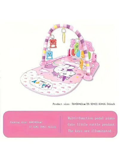 Brinquedo Pedagógico Interativo Para Bebês, Tapete de Atividades Piano Musical Multifuncional Para Crianças de 0 a 1 Ano